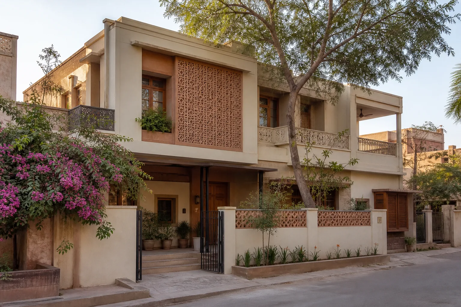 Traditional-modern courtyard home in Jaipur
