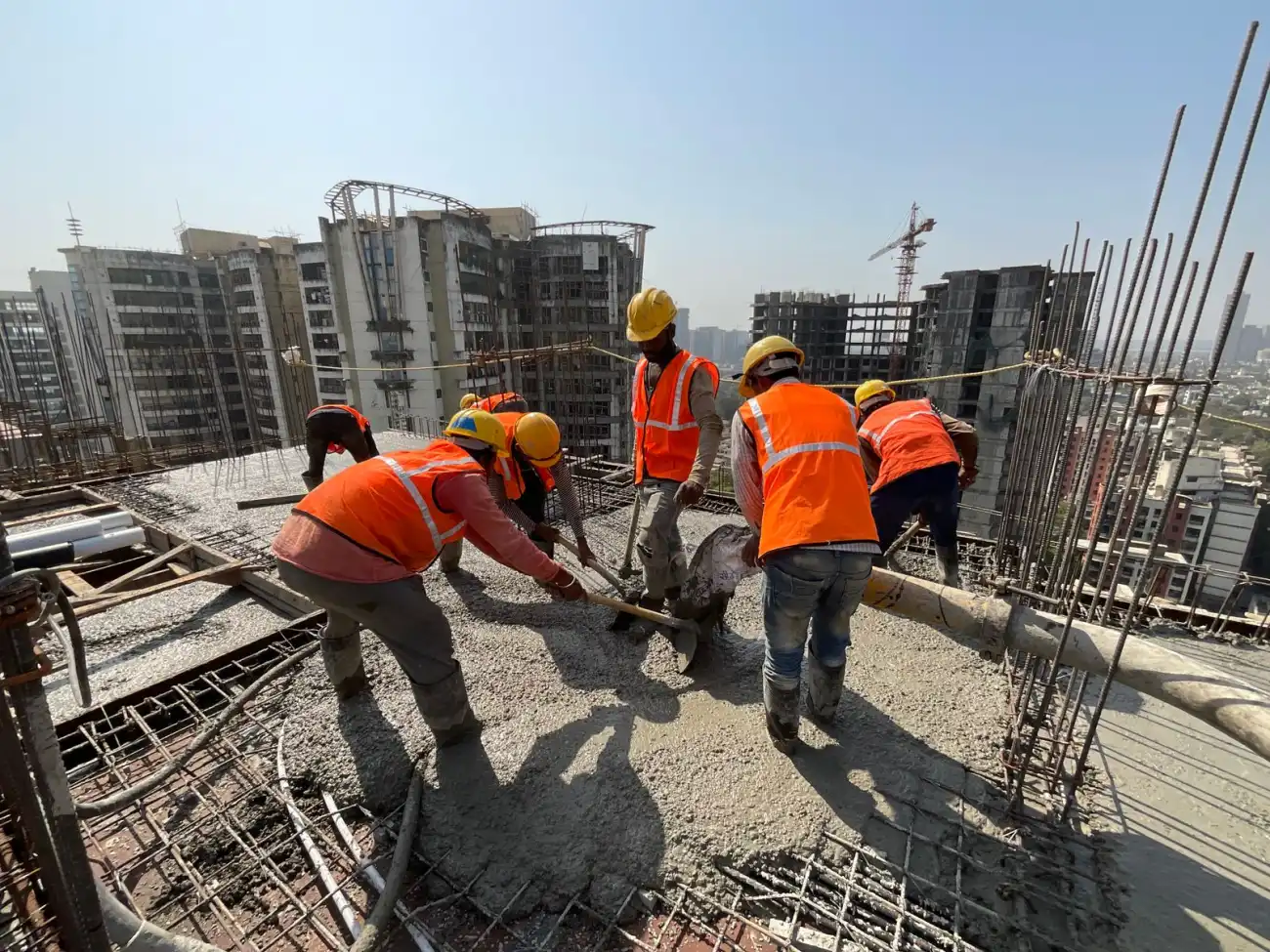 Slab work under supervision visual reference for Indian home construction